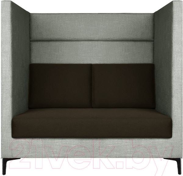 Изображение товара Диван Brioli Дирк двухместный (J20-J5/серый/коричневые вставки)