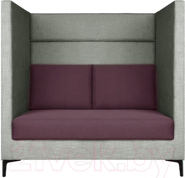 Изображение товара Диван Brioli Дирк двухместный (J20-J10/серый/сиреневые вставки)