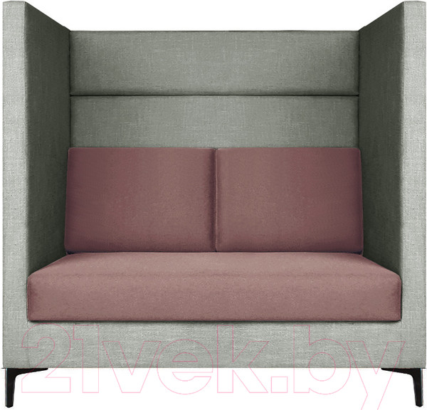 Изображение товара Диван Brioli Дирк двухместный (J20-J11/серый/розовые вставки)