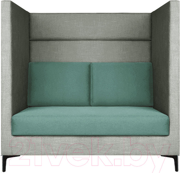 Изображение товара Диван Brioli Дирк двухместный (J20-J14/серый/голубые вставки)