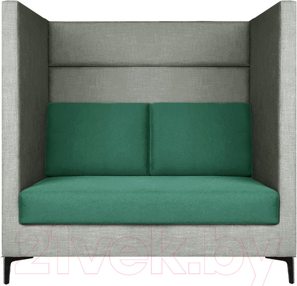 Изображение товара Диван Brioli Дирк двухместный (J20-J16/серый/азурные вставки)