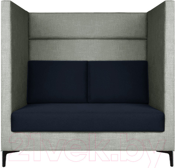 Изображение товара Диван Brioli Дирк двухместный (J20-J17/серый/синие вставки)