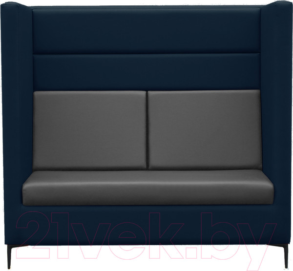 Изображение товара Диван Brioli Дирк двухместный (L18-L20/синий/серые вставки)