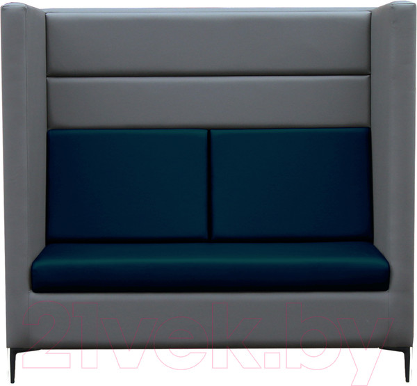 Изображение товара Диван Brioli Дирк двухместный (L21-L18/серый/синие вставки)