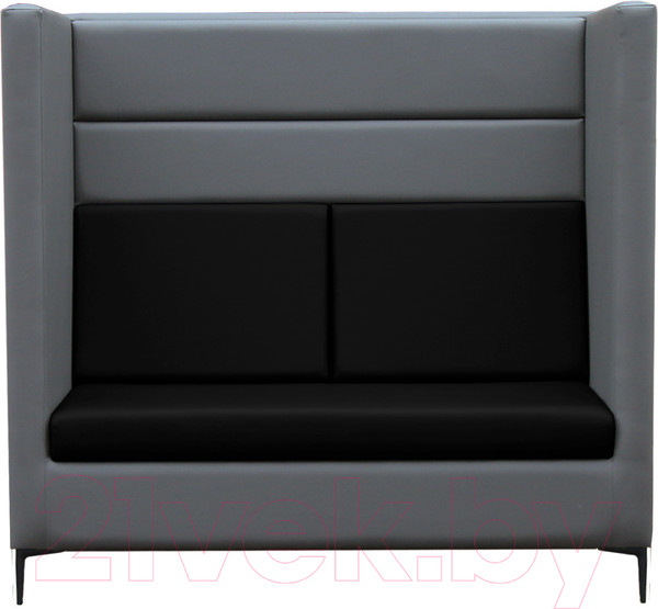 Изображение товара Диван Brioli Дирк двухместный (L21-L22/серый/черные вставки)