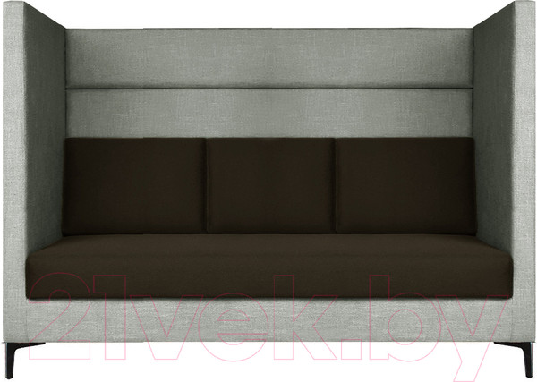 Изображение товара Диван Brioli Дирк трехместный (J20-J5/серый/коричневые вставки)