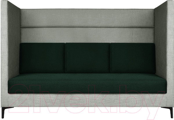 Изображение товара Диван Brioli Дирк трехместный (J20-J8/серый/зеленые вставки)