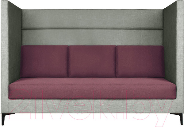 Изображение товара Диван Brioli Дирк трехместный (J20-J10/серый/сиреневые вставки)