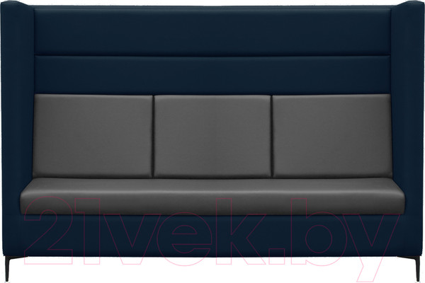 Изображение товара Диван Brioli Дирк трехместный (L18-L20/синий/серые вставки)