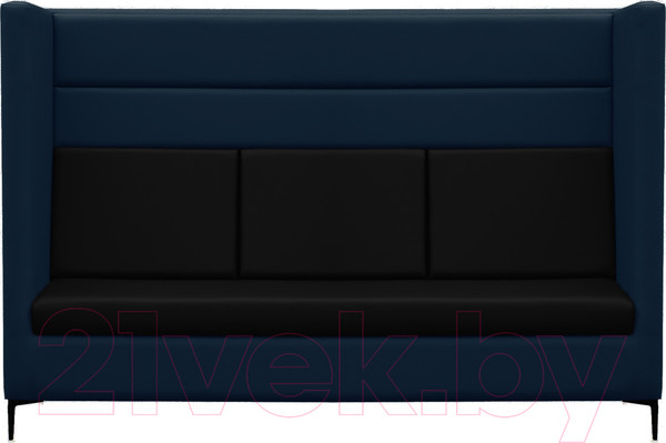 Изображение товара Диван Brioli Дирк трехместный (L18-L22/синий/черные вставки)