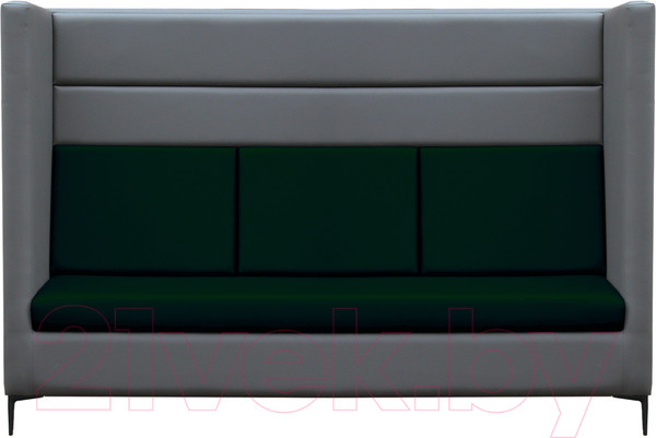 Изображение товара Диван Brioli Дирк трехместный (L21-L15/серый/зеленые вставки)
