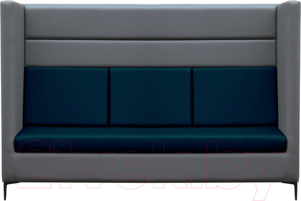 Изображение товара Диван Brioli Дирк трехместный (L21-L18/серый/синие вставки)