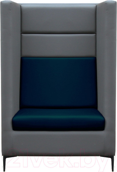 Изображение товара Кресло мягкое Brioli Дирк (L21-L18/серый/синие вставки)