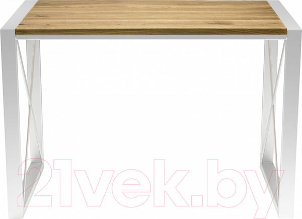 Изображение товара Обеденный стол Buro7 Лофт Классика 110x60x75 (дуб натуральный/белый)