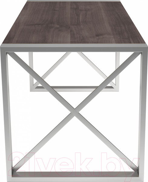 Изображение товара Обеденный стол Buro7 Лофт Классика 110x60x75 (дуб мореный/серебристый)