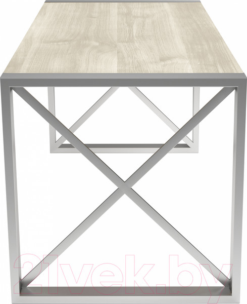 Изображение товара Обеденный стол Buro7 Лофт Классика 120x60x75 (дуб беленый/серебристый)
