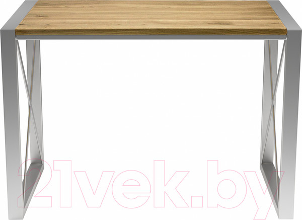 Изображение товара Обеденный стол Buro7 Лофт Классика 120x60x75 (дуб натуральный/серебристый)