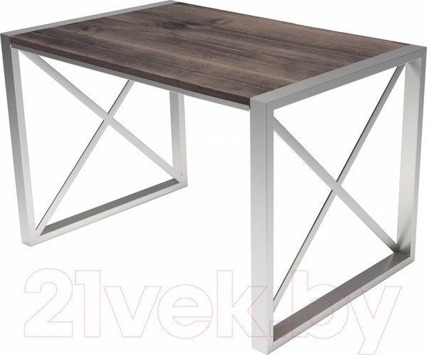 Изображение товара Обеденный стол Buro7 Лофт Классика 120x60x75 (дуб мореный/серебристый)