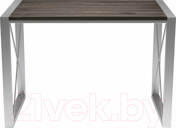 Изображение товара Обеденный стол Buro7 Лофт Классика 120x60x75 (дуб мореный/серебристый)