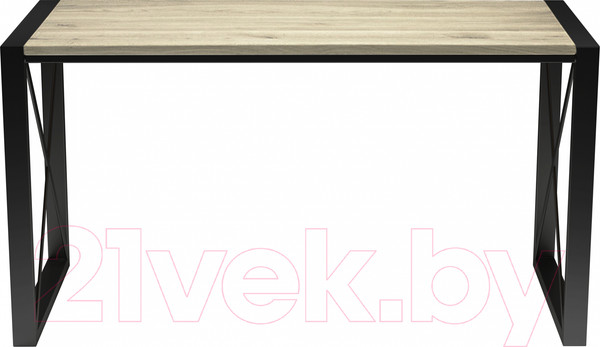 Изображение товара Обеденный стол Buro7 Лофт Классика 150x60x75 (дуб беленый/черный)