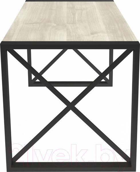 Изображение товара Обеденный стол Buro7 Лофт Классика 150x60x75 (дуб беленый/черный)
