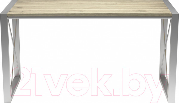 Изображение товара Обеденный стол Buro7 Лофт Классика 150x60x75 (дуб беленый/серебристый)
