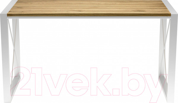 Изображение товара Обеденный стол Buro7 Лофт Классика 150x60x75 (дуб натуральный/белый)