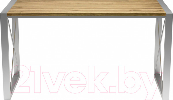 Изображение товара Обеденный стол Buro7 Лофт Классика 150x60x75 (дуб натуральный/серебристый)