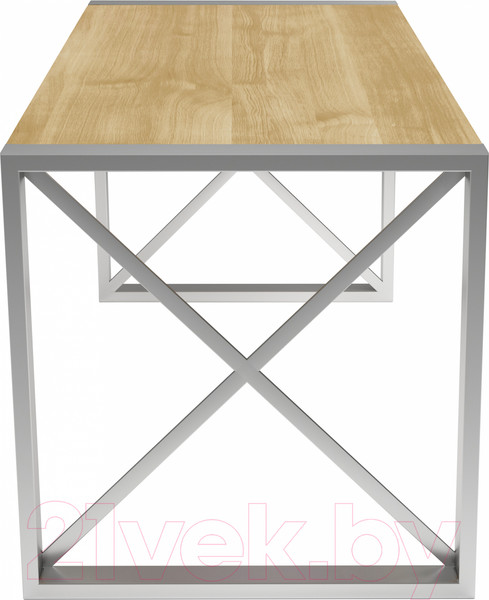 Изображение товара Обеденный стол Buro7 Лофт Классика 150x60x75 (дуб натуральный/серебристый)