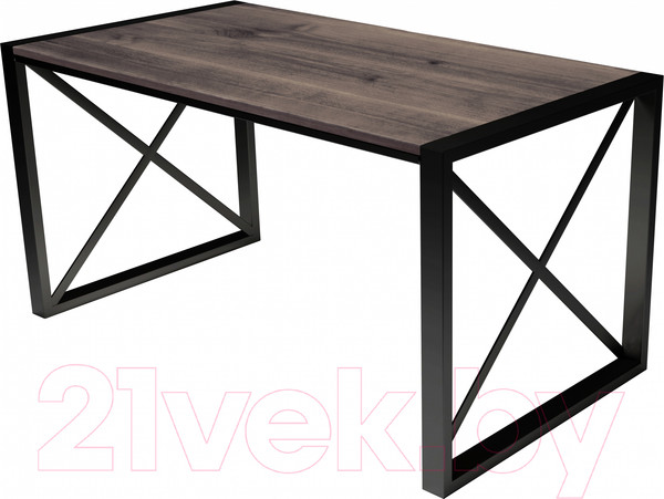 Изображение товара Обеденный стол Buro7 Лофт Классика 150x60x75 (дуб мореный/черный)