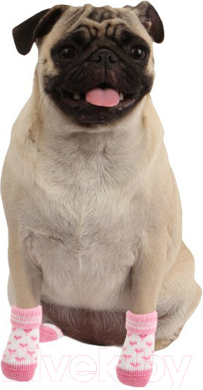 Изображение товара Носочки для животных Puppia Angel Heart / PAMD-SO073-PK-L (розовые сердечки)