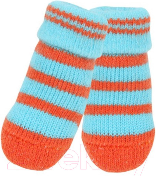 Изображение товара Носочки для животных Puppia Nitty-Gritty / PAND-SO1176-AQ-L (голубые с красными полосками)