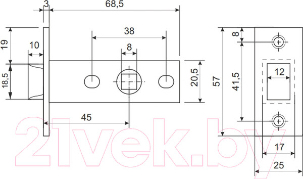 Изображение товара Защелка врезная Avers 5400-P-GRF