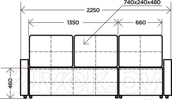 Изображение товара Диван Комфорт-S Патрик-1 (кашемир 890)