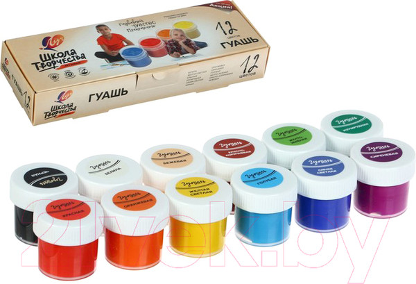Изображение товара Гуашь ЛУЧ Школа творчества / 29С 1753-08 (12цв)