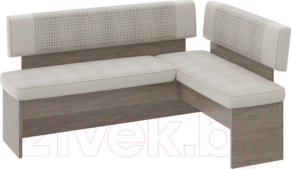 Изображение товара Уголок кухонный мягкий ТриЯ Дублин (дуб сонома/трюфель/кожзам светлый/ткань светлая)