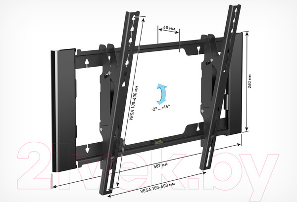 Изображение товара Кронштейн для телевизора Holder T4925-B (черный)