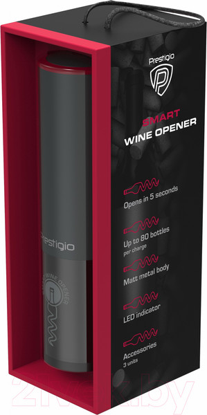 Изображение товара Электроштопор Prestigio Lugano Smart Wine Opener / PWO102BK (черный)