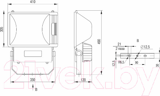 Изображение товара Прожектор IEK ГО 03-400-01 400Вт E40 / LPHO03-400-01-K03