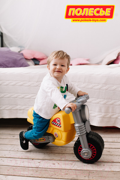 Изображение товара Каталка детская Полесье Моторбайк / 37923 (желтый)