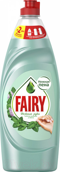 Изображение товара Средство для мытья посуды Fairy Нежные руки. Чайное дерево и мята (650мл)