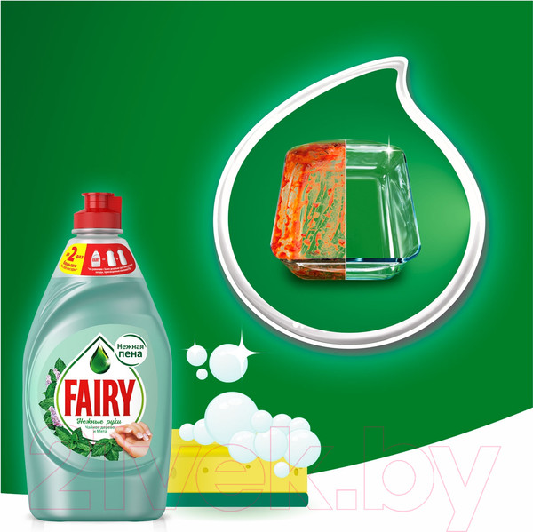 Изображение товара Средство для мытья посуды Fairy Нежные руки. Чайное дерево и мята (650мл)