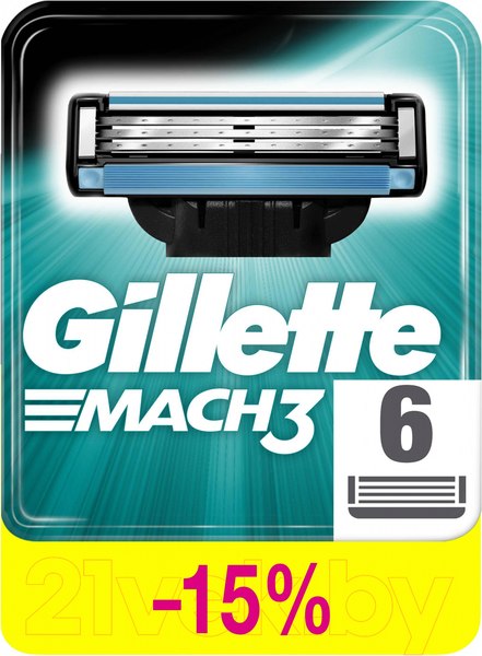Изображение товара Набор сменных кассет Gillette Mach 3 (6шт)