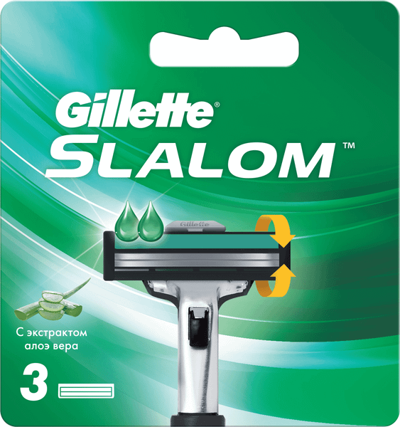 Изображение товара Набор сменных кассет Gillette Slalom со смазывающей полоской (3шт)