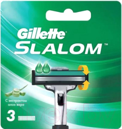 Изображение товара Набор сменных кассет Gillette Slalom со смазывающей полоской (3шт)