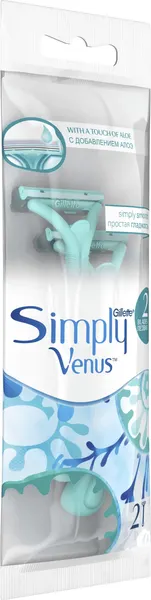Изображение товара Набор бритвенных станков Gillette Simply Venus 2 одноразовые для женщин (2шт)