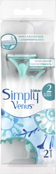 Изображение товара Набор бритвенных станков Gillette Simply Venus 2 одноразовые для женщин (2шт)