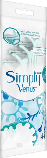 Изображение товара Набор бритвенных станков Gillette Simply Venus 2 одноразовые для женщин (4шт)