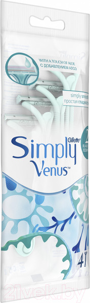 Изображение товара Набор бритвенных станков Gillette Simply Venus 2 одноразовые для женщин (4шт)