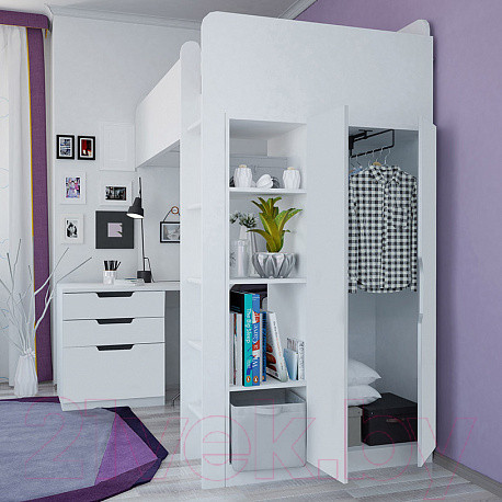 Изображение товара Двери шкафа для кровати-чердака Polini Kids Simple (белый)